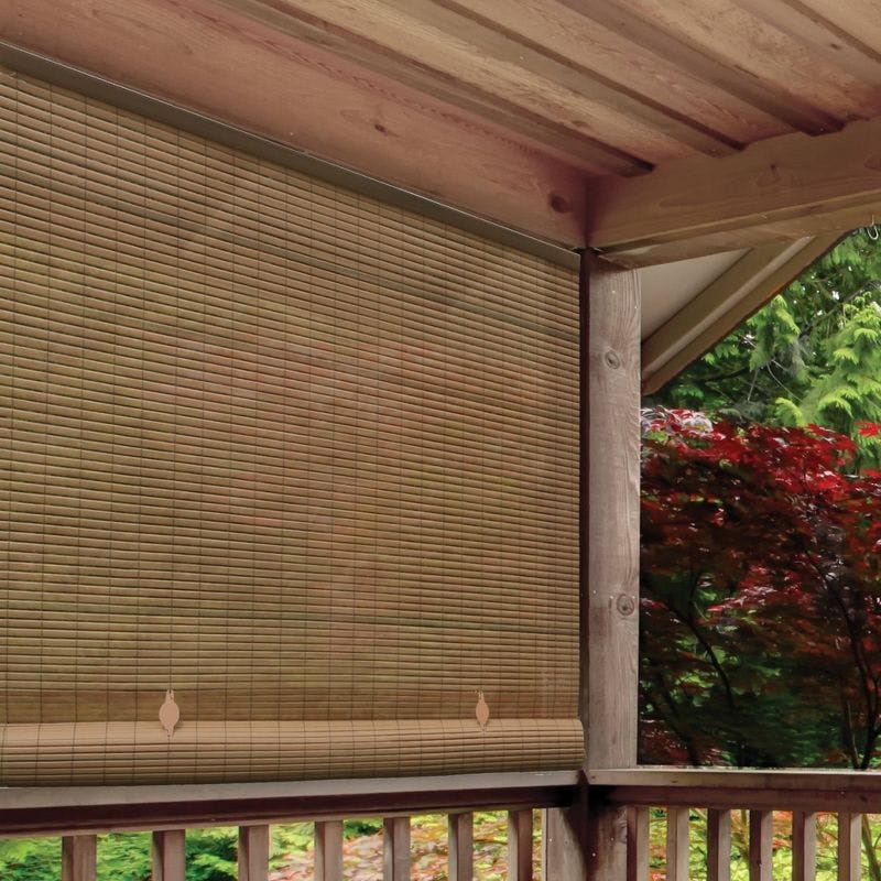 Cord-Free Bamboo Fabric Outdoor Roll-Up Shade - 60" x 72"