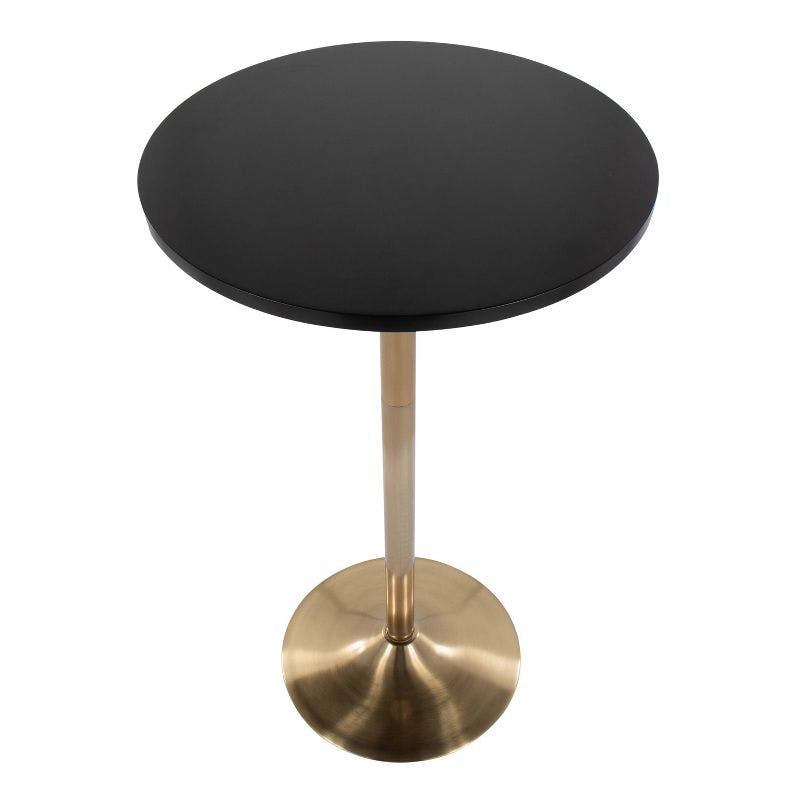 ContempoCraft 28" Gold & Wood Round Bar Height Table