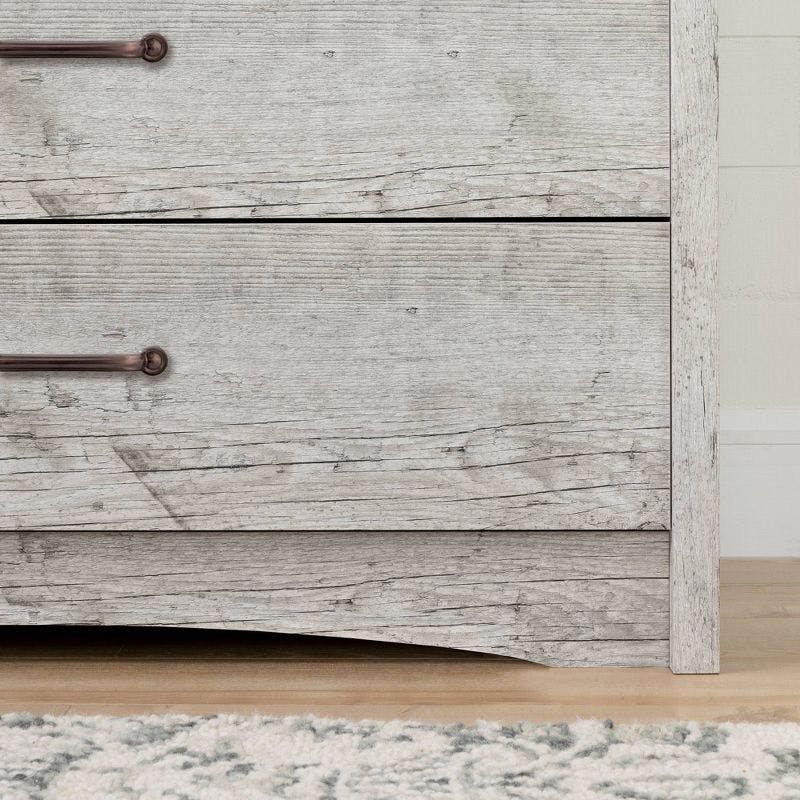 Seaside Pine Vintage-Style Changing Table Dresser with Drawers