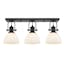 Hines Transitional 3-Light Semi-Flush Mount in Matte Black with Opal Glass