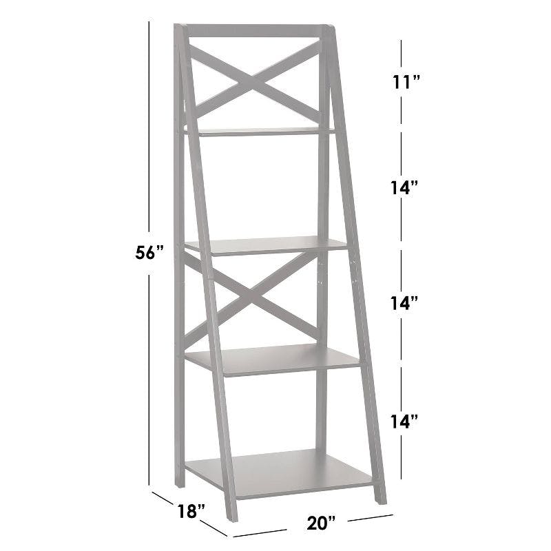 Espresso Wood 4-Tier Ladder Bookshelf for Elegant Storage