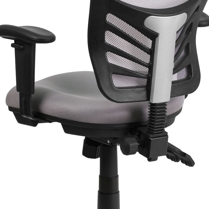 Ergonomic Mid-Back Mesh Executive Swivel Chair with Adjustable Arms in Gray