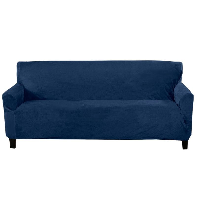 Velvet Plush Navy XL Sofa Stretch Slipcover