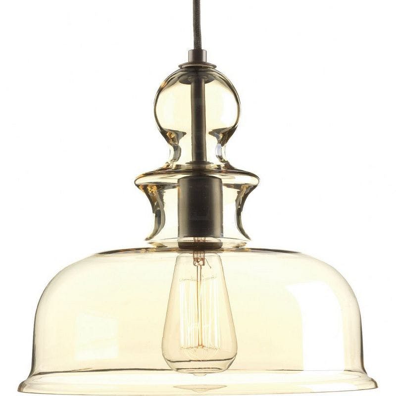 Staunton Antique Bronze 12" Bowl Pendant Light with Clear Glass Shade