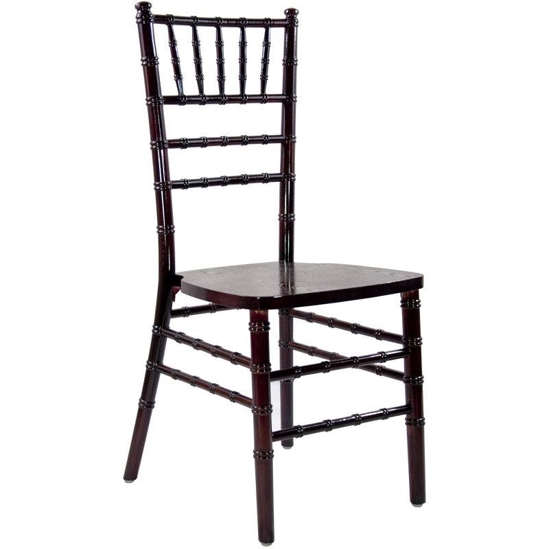 Elegant Mahogany Chiavari Hardwood Chair with Steel-Reinforced Seat