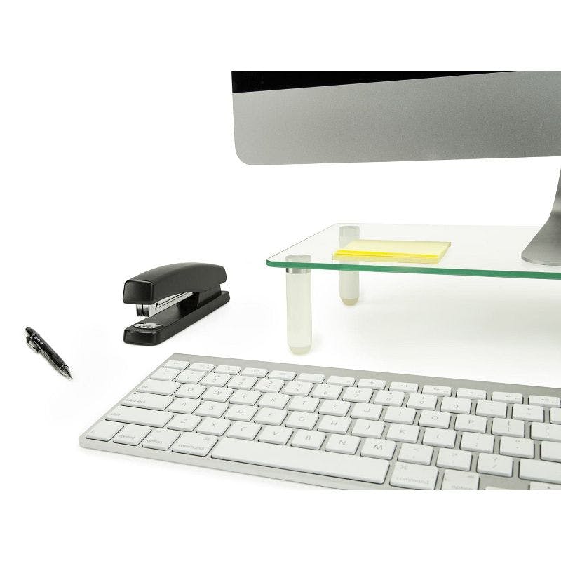 Elevate 22" Clear Tempered Glass Desktop Monitor Stand
