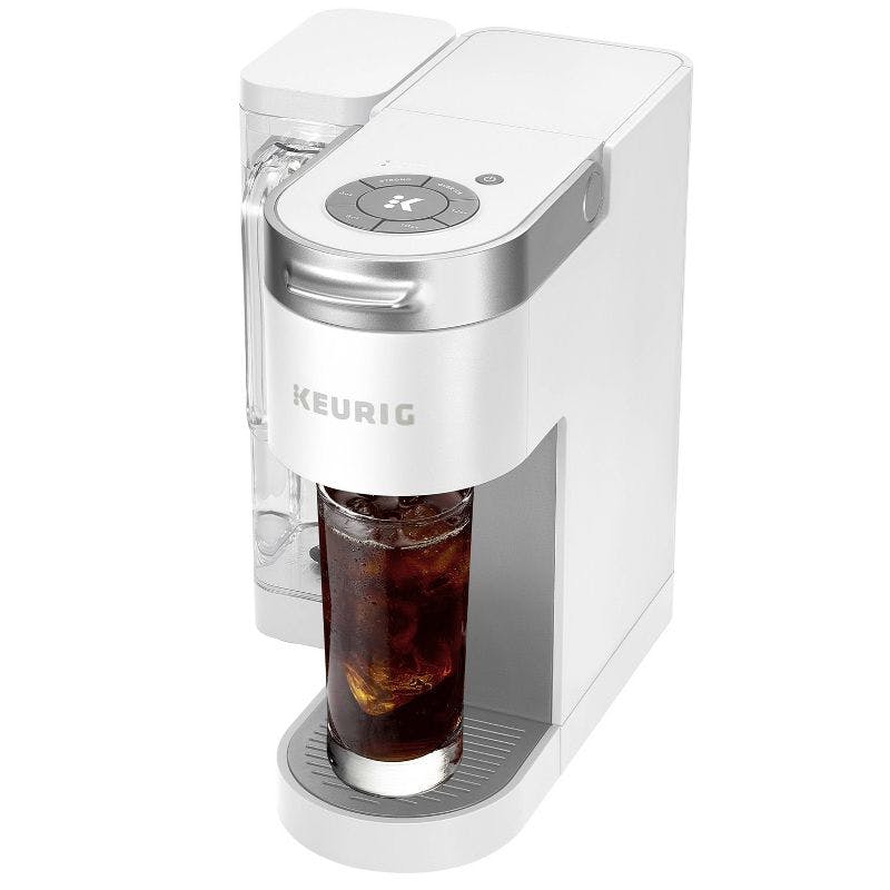 Elevated White Single-Serve Pod Coffee Maker with MultiStream Technology