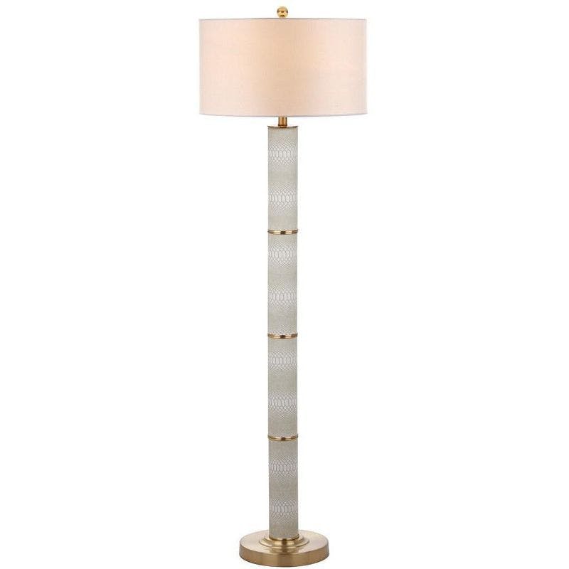 Marcello 60.5" Traditional Faux Snakeskin Floor Lamp in Off-White