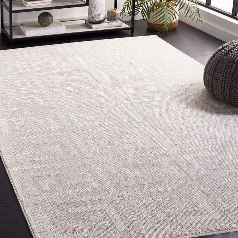 Ivory Geometric Square Flat-Woven Accent Rug - 6'7" x 6'7"