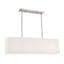 Summit 4-Light Linear Chandelier with Off-White Fabric Shade in Brushed Nickel