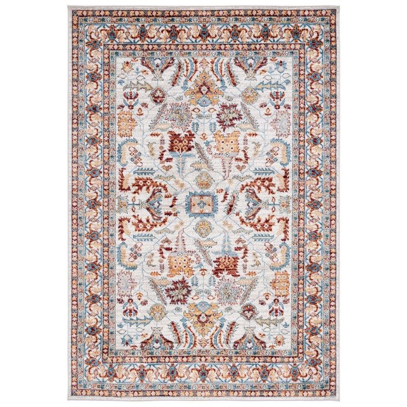 Reversible Bayside Blue Synthetic 8' x 10' Easy-Care Area Rug