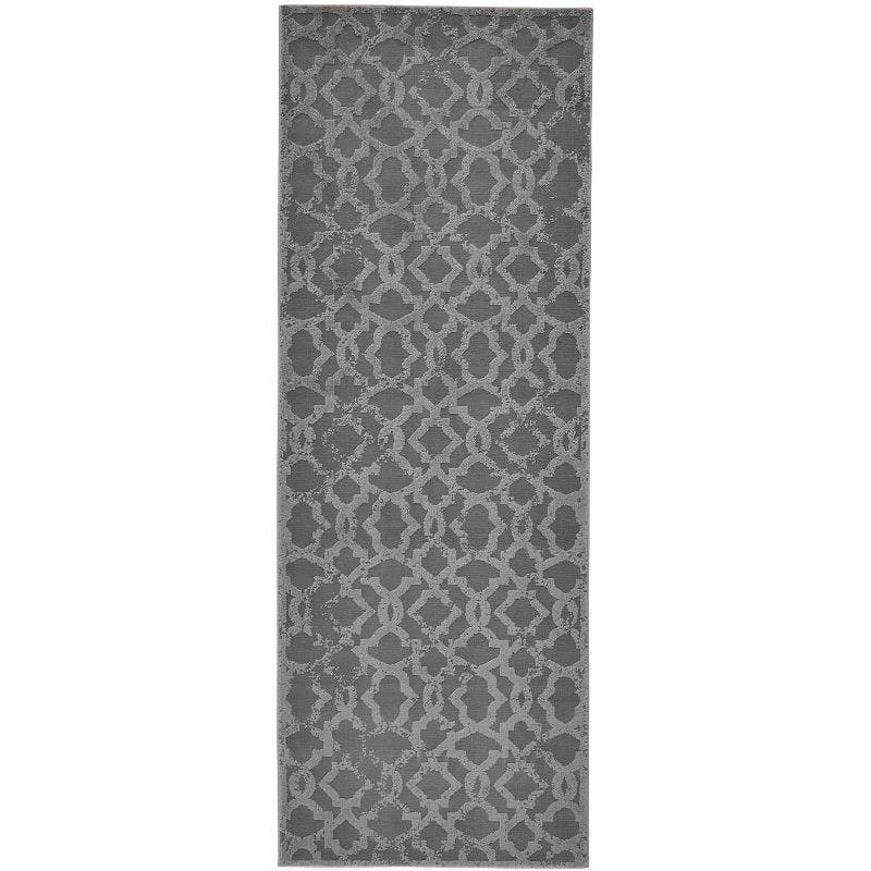 Modern Classic Gray High-Low Effect Area Rug