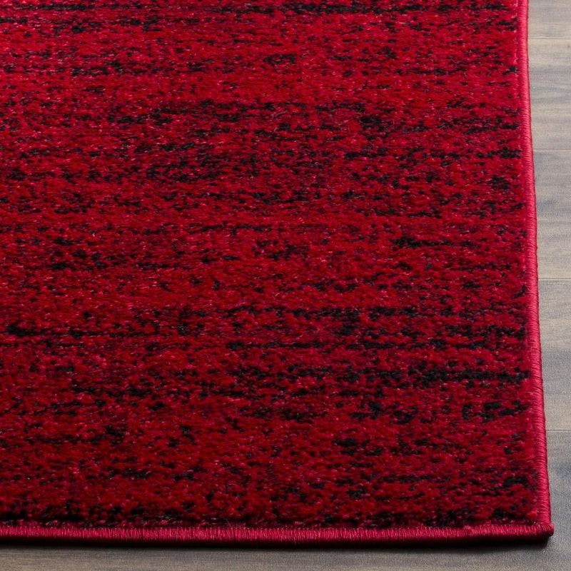 Chic Lodge Red & Black 4' Square Synthetic Area Rug