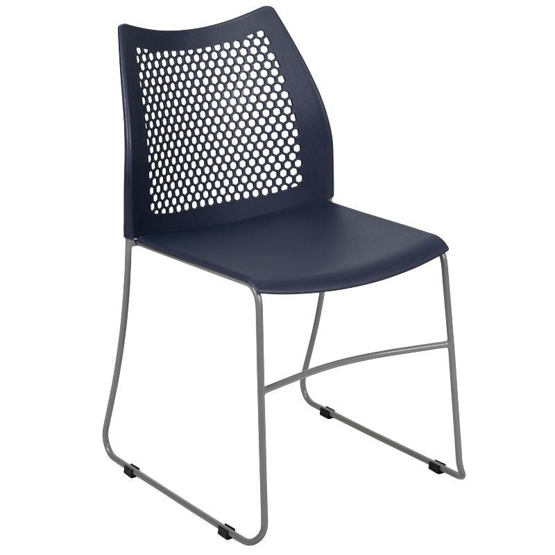 Flash Furniture HERCULES Series 661 lb. Capacity Stack Chair with Air-Vent Back and Powder Coated Sled Base
