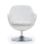 Elegance White Faux Leather Barrel Swivel Accent Chair