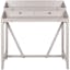 Transitional Wyatt 40" Writing Desk with Hutch and Drawers in Quartz Grey