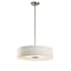 Transitional 20" Black and White Drum Pendant with Nickel Finish