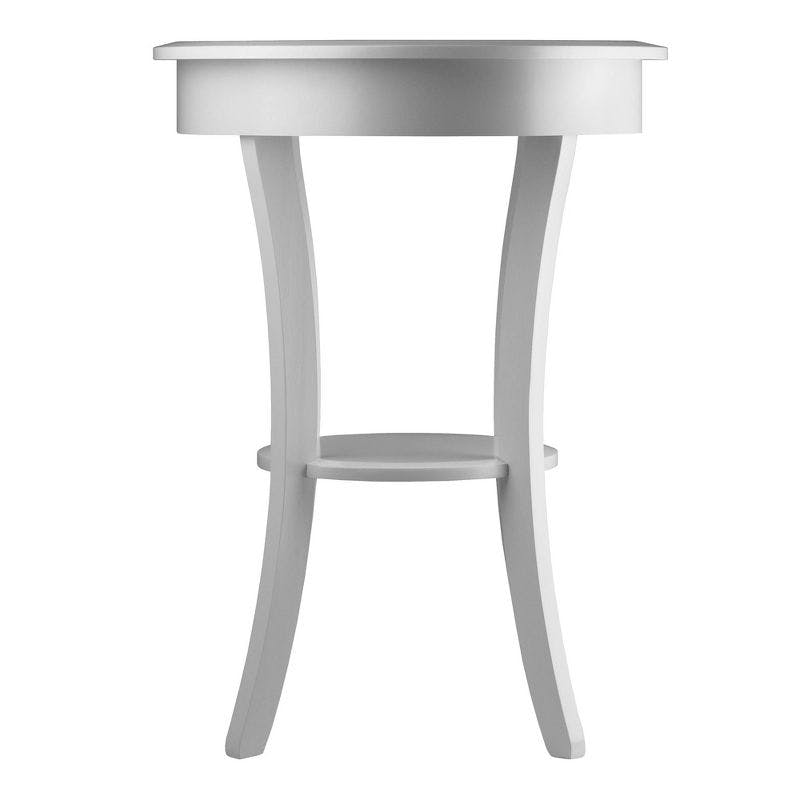 Elegant Sasha 20" White Wood Round Table with Storage
