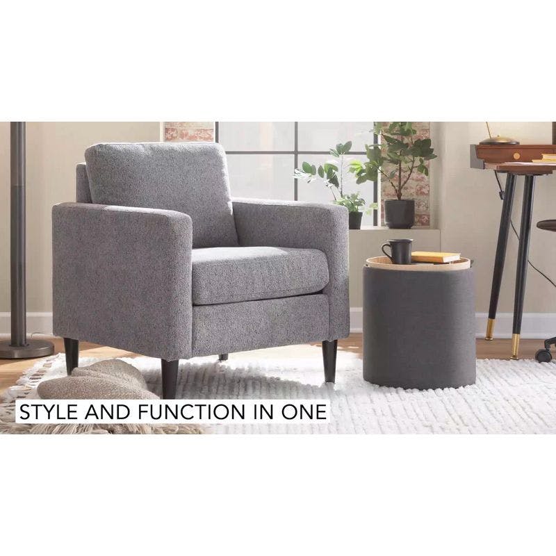 LumiSource Tray Nesting Ottoman Set in Grey and Natural Wood