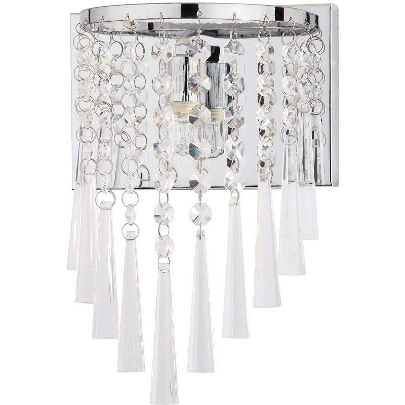 Contemporary Chrome 10" Beaded Direct-Wired Wall Sconce