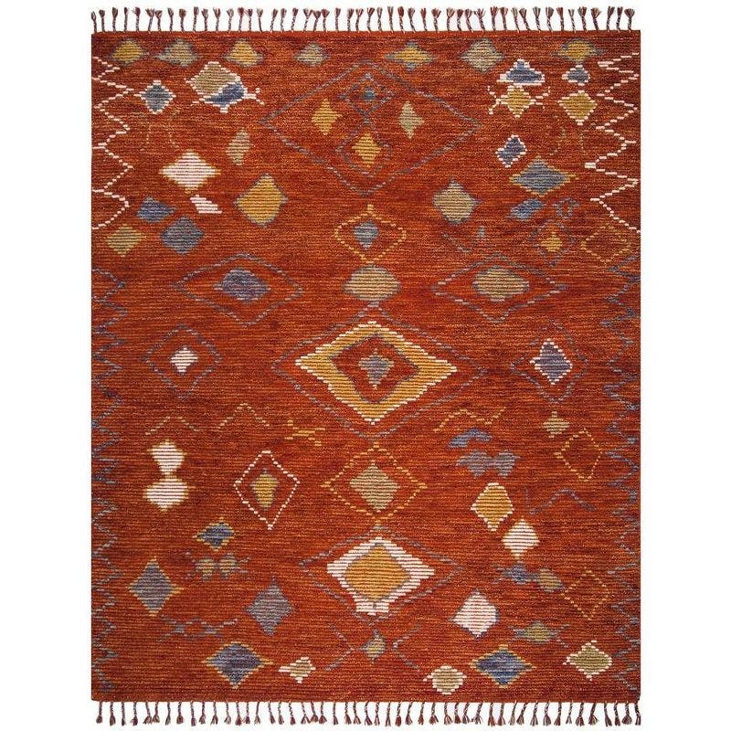 Tribal Essence Hand-Knotted Wool Area Rug in Red/Multi, 9' x 12'