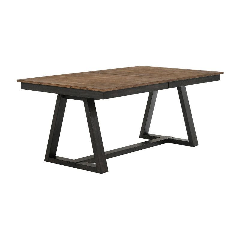 Harper Brushed Brown and Pecan Extendable Trestle Dining Table
