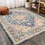 Bohemian Blue and Beige Medallion 5x8 Synthetic Area Rug