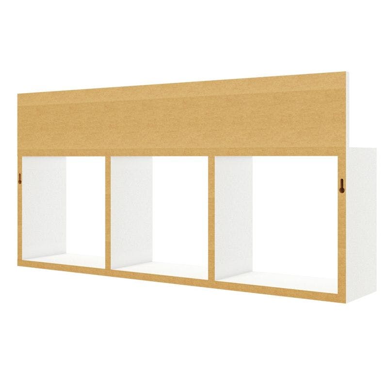 Elegant White Floating Cubbie Shelf for Modern Living