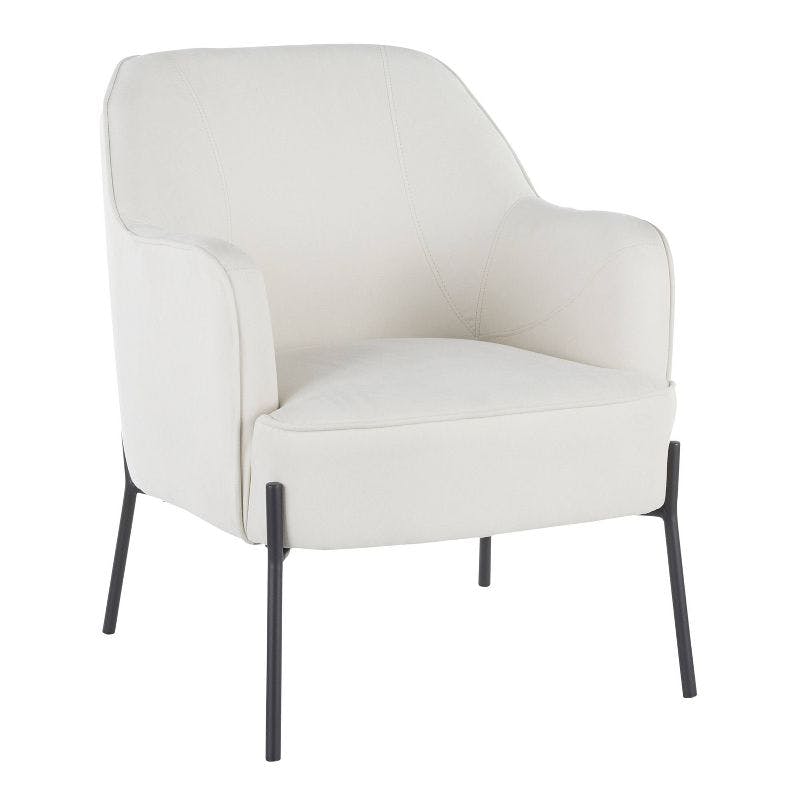 Daniella Cream Metal Contemporary Accent Arm Chair