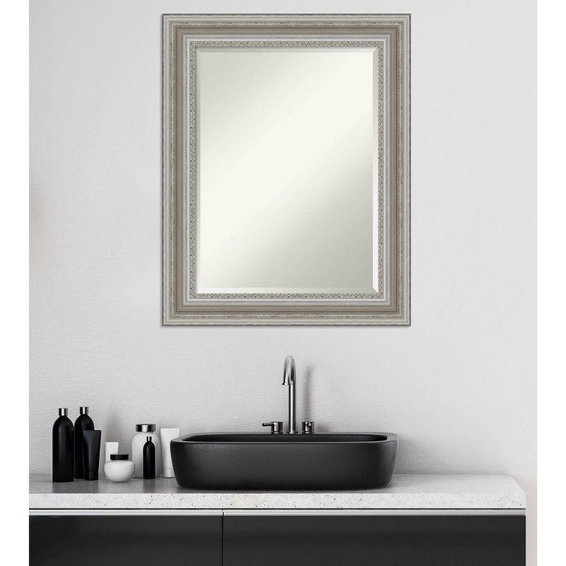Parlor Silver Rectangular Bathroom Vanity Wall Mirror