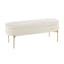 48" Chloe White Velvet Upholstered Storage Bench with Gold Base
