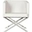Transitional Luxe White Leather Director's Accent Chair with Chrome Finish