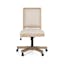 Rustic Beige & Natural Wood Swivel Office Chair with Adjustable Height