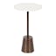Tira Round Side Table in White and Bronze with Marble and Iron