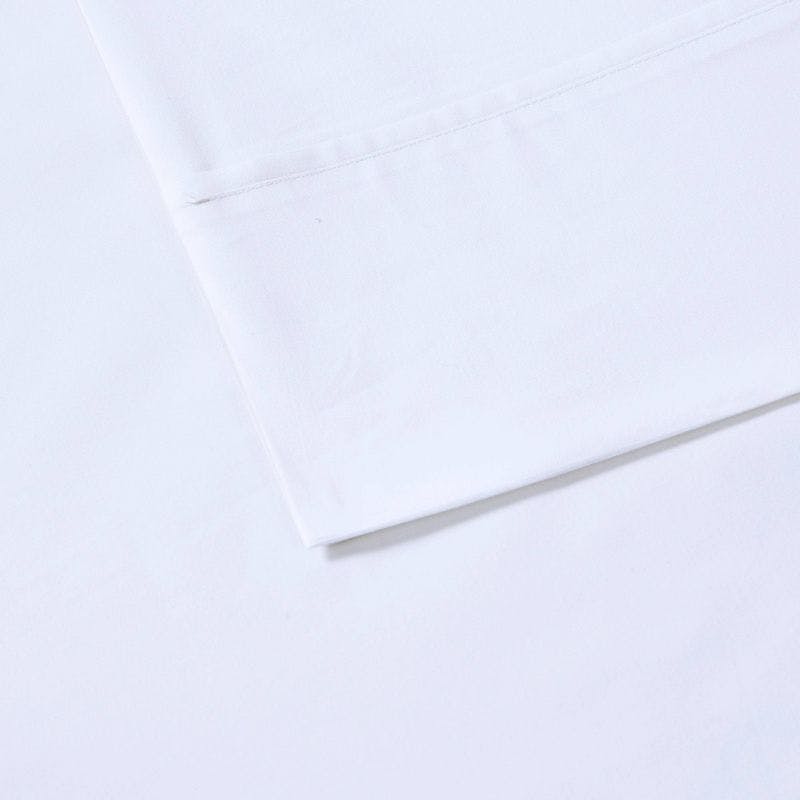 Luxurious Full/Double White Cotton Percale Sheet Set