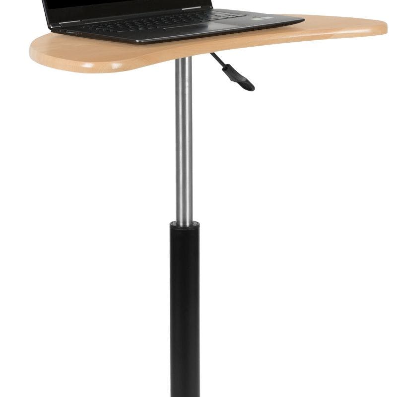 Adjustable Height Mobile Laptop Desk with Maple Finish