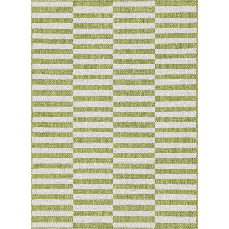 Greenfield Stripe Easy-Care Synthetic Outdoor Rug 8' x 11'4"