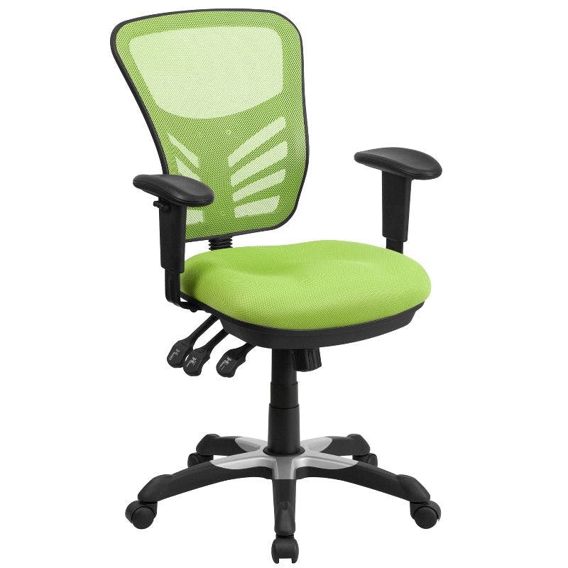 Mid-Back Green Mesh Adjustable Executive Swivel Office Chair