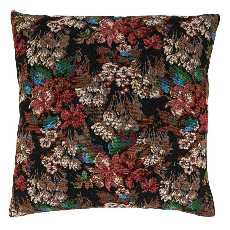 Champagne Jacquard Flower 18" Square Polyester Pillow Cover