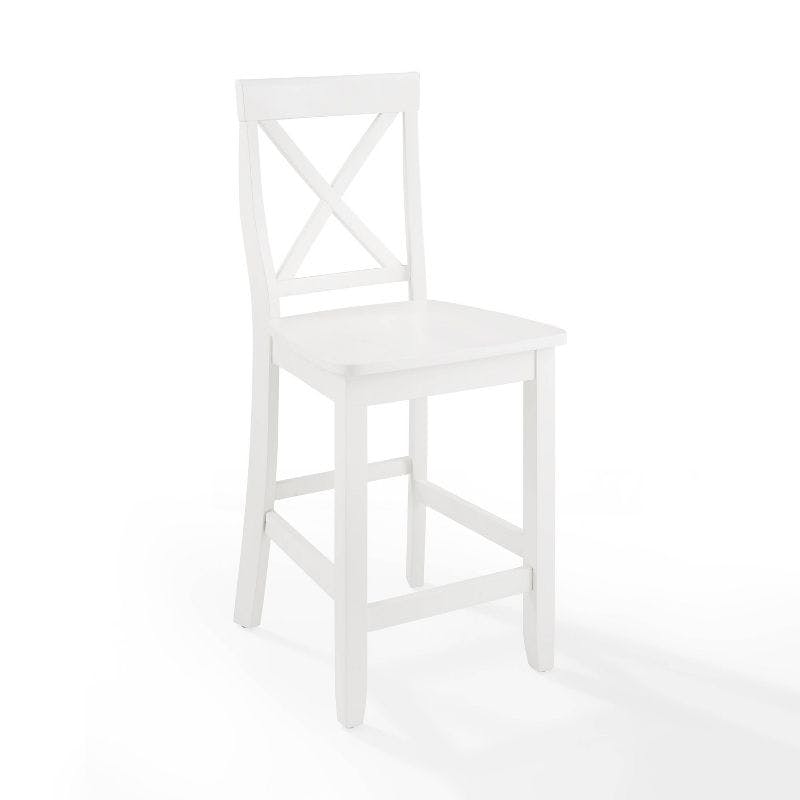 Classic White Solid Wood X-Back 24" Counter Stool Set