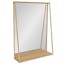 Lintz 24" Glam Gold Rectangular Mirror with Storage Shelf