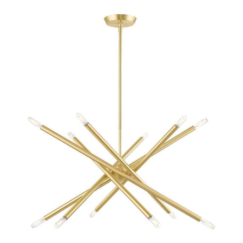 Satin Brass Sputnik 12-Light Chandelier with Adjustable Stems