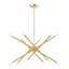 Satin Brass Sputnik 12-Light Chandelier with Adjustable Stems