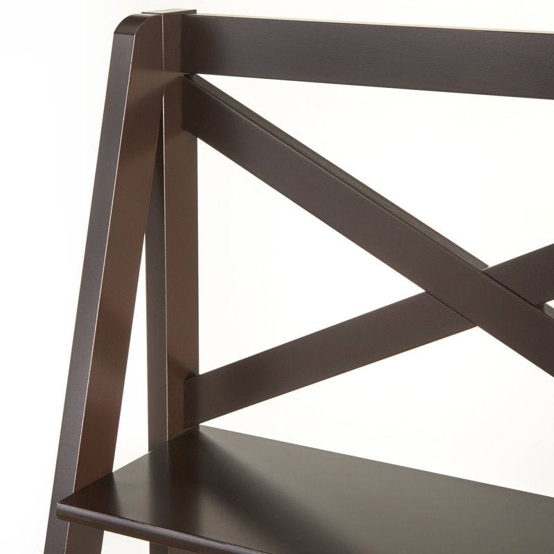 Espresso Wood 4-Tier Ladder Bookshelf for Elegant Storage