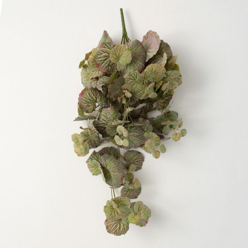 Sage Green 11'' Artificial Begonia Bush in Pot for Outdoor Decor