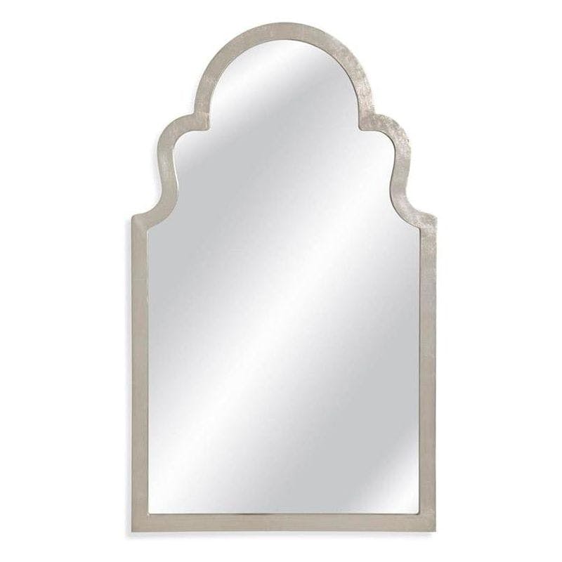 Classic Silver Leaf Wood Frame Arched Wall Mirror 24x40"
