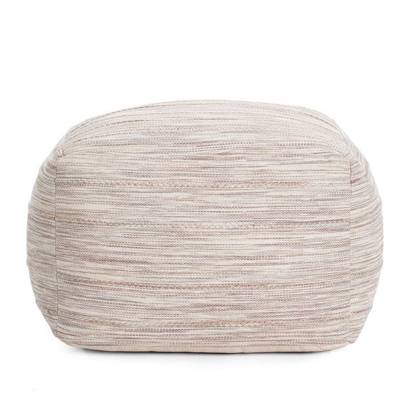 Eco-Friendly Handcrafted Brown/Ivory Cotton Pouf Ottoman