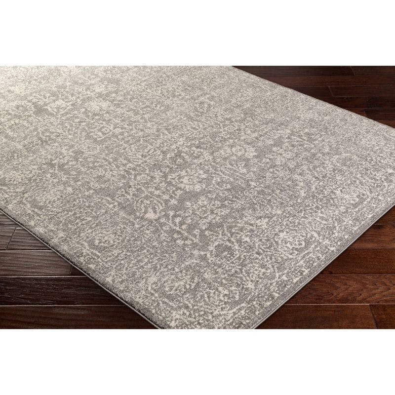 Elysian Gray Floral Tufted 9' x 12' Synthetic Area Rug