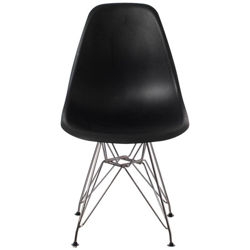 ErgoFlex Matte Black Polypropylene Mid-Century Side Chair, Set of 4