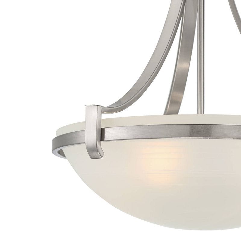Sleek Brushed Nickel 4-Light Pendant with Frosted Glass Shade